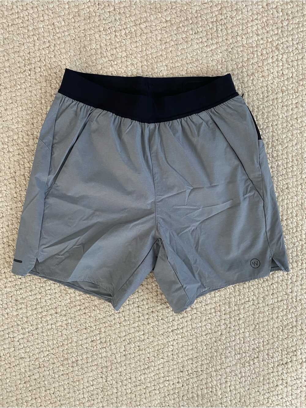 Men's Whoop Gray Athletic Shorts with Black Waistband Size Medium